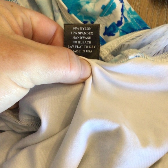 Kandi Kouture Blue Floral Sleeveless Sheer Panel Halter Dance Leotard Size TM - Picture 7 of 10